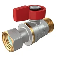 Кран 1/2"M x 1/2"гайка - красн. рук., с нар. резьбой для котлов и счетчиков — иконка