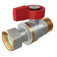 Кран 3/4"M x 3/4"гайка - красн. рук., с нар. резьбой для котлов и счетчиков