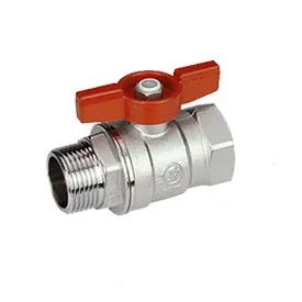 Кран шаровой, Giacomini, R254D, 1", 1", ВН, ручка-бабочка красная, хромированный, с лазерной маркировкой