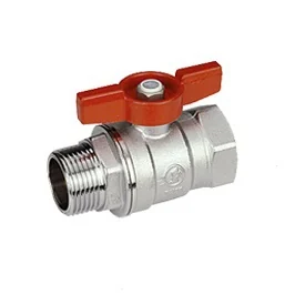 Кран шаровой, Giacomini, R254D, 1", 1", ВН, ручка-бабочка красная, хромированный, с лазерной маркировкой