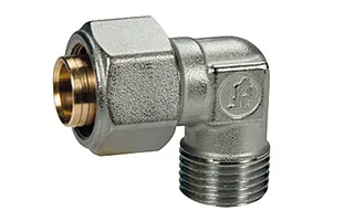 Угольник, 90°, Н, 3/4", 26 x 3, латунь, хромированный