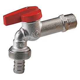 Кран для садового шланга 1/2R(GC)x3/4GAS - PORT.1/2 с флажковой рукояткой