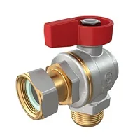 Кран 1/2"M x 1/2"гайка, угловой c нар. резьбой для котлов и счетчиков