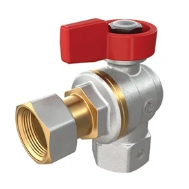 Кран 1/2"F x 1/2"гайка, угловой c вн. резьбой для котлов и счетчиков