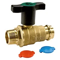 Кран полнопрох., внешнее пресс соединение 1/2"M x TR18, пластиковая ручка
