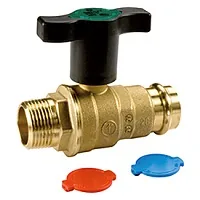 Кран полнопрох., внешнее пресс соединение 1/2"M x TR15, пластиковая ручка