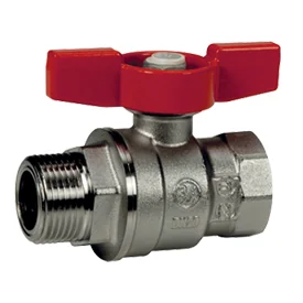 Кран, R854, 3/4", ВН, ручка-бабочка красная, хромированный