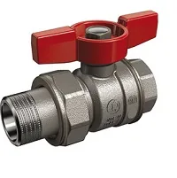 Кран, R859, 1/2"Fx1/2"M, ручка-бабочка, хромированный, с синей рукояткой — иконка