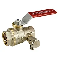 Кран, DN 15, 1/2", со сливом полнопроходной DADO, резьба внутренняя/внутренняя, никелированный