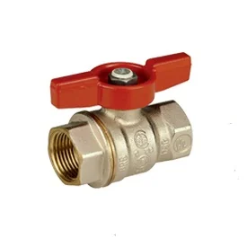Кран, R911, DADO, 1 1/4", ВВ, ручка-бабочка красная, никелированный