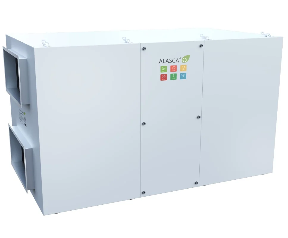 RR5000H EC W Pro, Вентиляционная установка Alasca RR с роторным рекуператором + смес. узел, заслонки, датчики