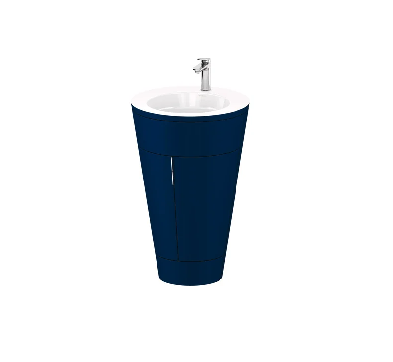 Тумба под раковину, Duravit, Starck 1, шгв 560*605*865, раковина в комплекте, цвет-белый/ночной синий матовый (Night blue Satin Matt)/хром