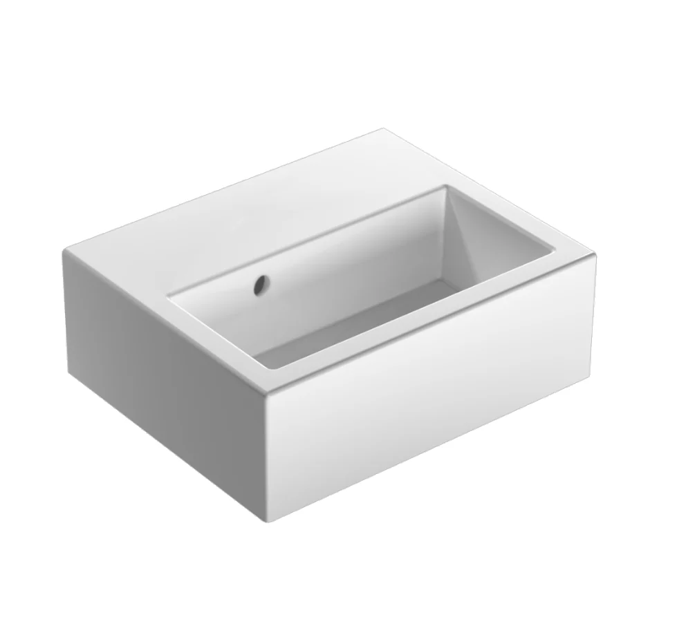 Раковина, Globo, STONE, шгв 400*320*155, отверстия для смесителя-отсутствуют, CERASLIDE, BATAFORM, цвет-белый