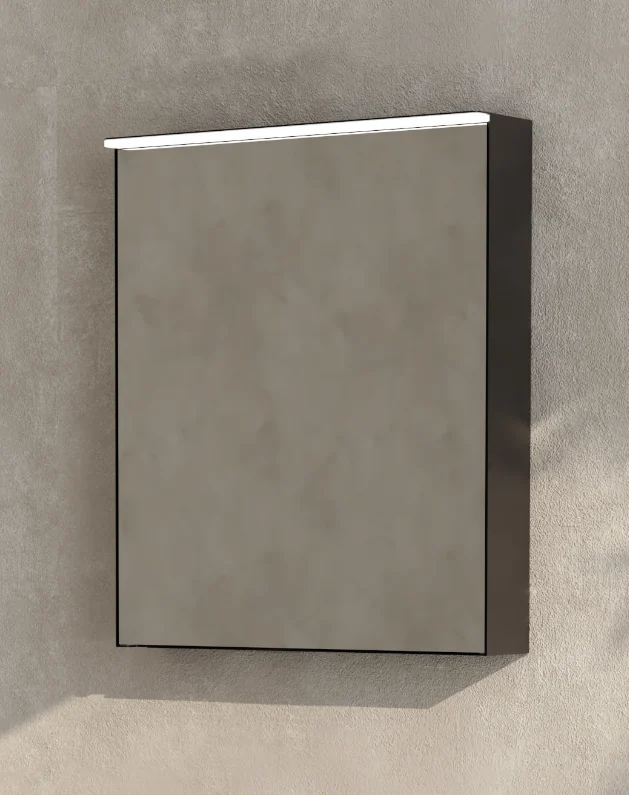 Зеркальный шкаф, Globo, Mirror cabinet, шгв 600*140*700, цвет корпуса-черный матовый