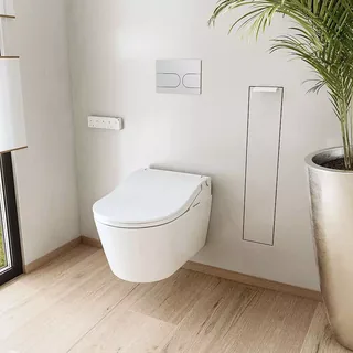 Сиденье для унитаза с функцией биде, TOTO, Washlet, EWATER+, шг 391*579, цвет сиденья/пульта-белый/серебристый
