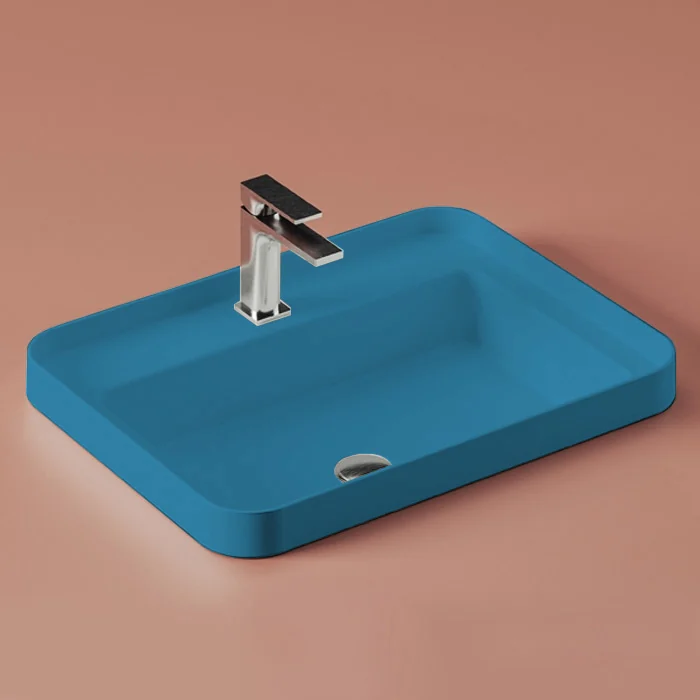 Раковина, Artceram, FUORI SCALA, шгв 605*455*153, отверстия для смесителя-1, цвет-Blue avio (Товар заказной, возврату не подлежит)