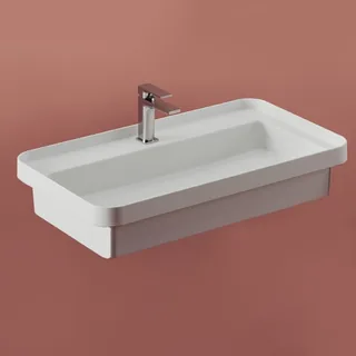 Раковина, Artceram, Fuori scala, шгв 805*455*155, отверстия для смесителя-1, цвет-белый глянцевый (Товар заказной, возврату не подлежит)