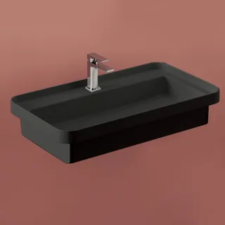 Раковина, Artceram, Fuori scala, шгв 805*455*155, отверстия для смесителя-1, цвет-черный матовый (Товар заказной, возврату не подлежит)