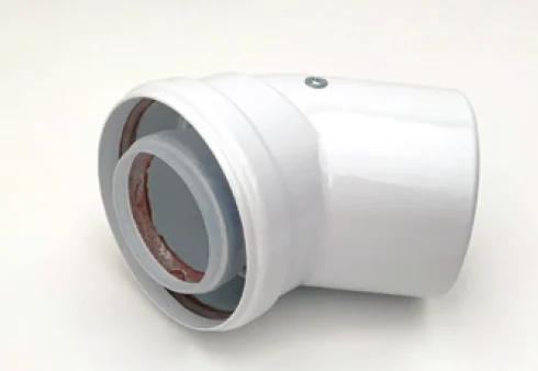 Колено 45°, Camino, (мама-папа) Ø 80/125 мм Condensing, система коаксиальнного дымоудаления
