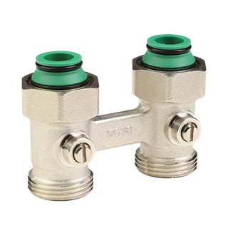 Узел нижнего подключения, Premium, прямой H-образный, 3/4" x 3/4", Н ЕК-НГ ЕК, для двухтрубных систем шарового типа