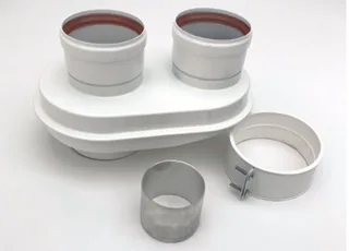 Адаптер моноблочный, Camino, Ø60/100-Ø80/80 (Vaillant, Ariston,Chafoteaux,Saunier Duval,Protherm)