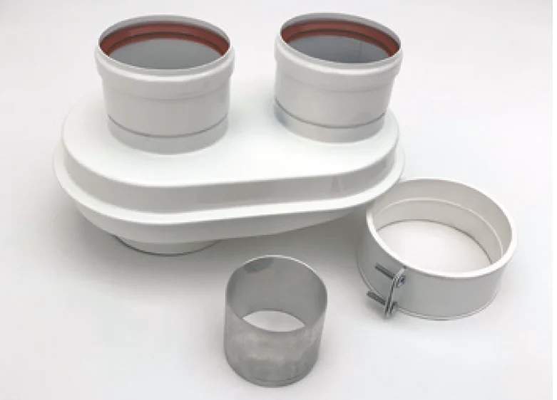 Адаптер моноблочный, Camino, Ø60/100-Ø80/80 (Vaillant, Ariston,Chafoteaux,Saunier Duval,Protherm)