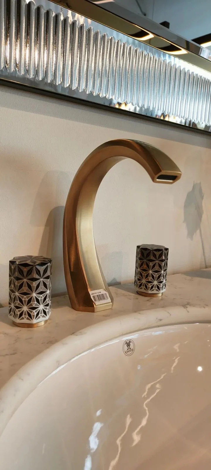 Смеситель для раковины, THG, Nihal porcelaine noire, цвет-матовое светлое золото