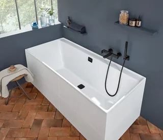 Ванна, Villeroy&Boch, Collaro, шгв 1800*800*470, цвет-альпийский белый/чёрный матовый