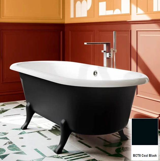 Ванна, Villeroy&Boch, Hommage, шгв 1771*771*450/617, CeramicPlus, цвет снаружи/внутри-Coal Black/Stone White
