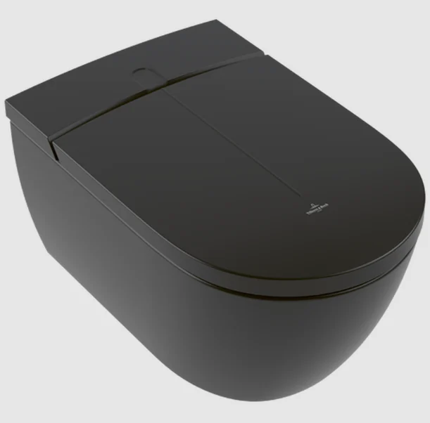 Унитаз-биде, Villeroy&Boch, Viclean, подвесной, шгв 385*595*400, CeramicPlus, цвет-Pure Black