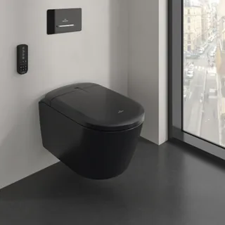 Унитаз, Villeroy&Boch, Viclean, Dusch-wc supreo select, подвесной, шгв 384*612*423, DirectFlush, CeramicPlus, ViClean, цвет-Pure Black