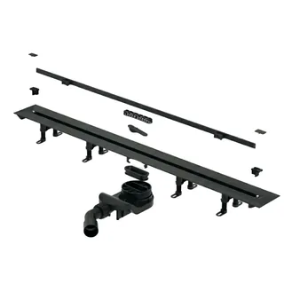 Дренажный канал, Splendy, Vario Drain, шдв 110*300-1200*150, цвет решетки-черный матовый