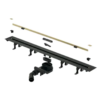 Дренажный канал, Splendy, Vario Drain, шдв 110*300-1200*150, цвет решетки-золото матовое (брашированное)