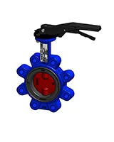 Затвор, Tecfly LUG, межфланцевый, PN16, DN40, диск ковкий чугун, с ручкой, с резьбовыми проушинами — иконка