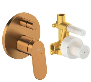 Смеситель для душа, Duravit, Wave, на 2 потребителя, цвет-Brushed bronze