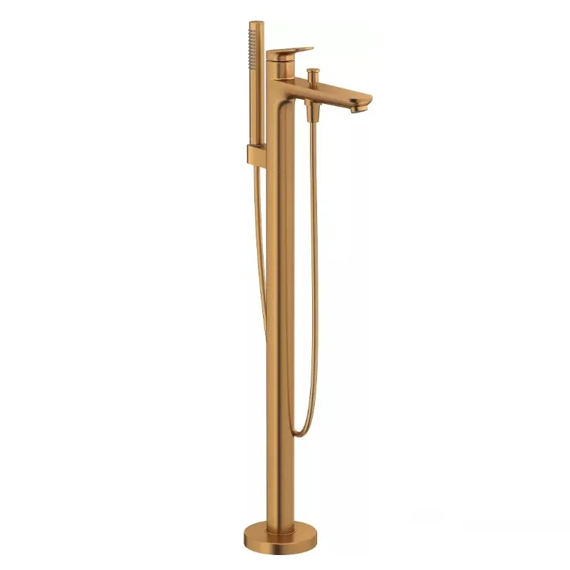 Смеситель для ванны и душа, Duravit, Wave, напольный, цвет-Brushed bronze