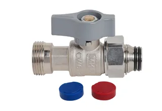 Кран шаровой, МИВС, прямой, DN-20, 3/4", 3/4", НГ ЕК-Н ЕК, ручка-флажок, никелированный