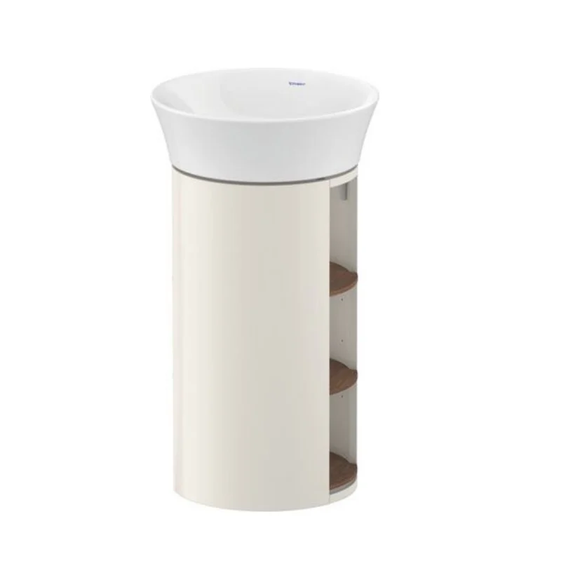 Тумба под раковину, Duravit, White Tulip, шгв 350*410*751, раковина-необходимо заказать, цвет полок-орех. цвет-скандинавский белый шелковисто-матовый