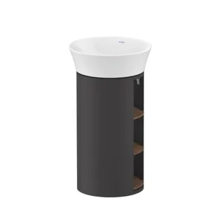Тумба под раковину, Duravit, White Tulip, шгв 350*410*751, раковина-необходимо заказать, цвет открытые полки-орех, цвет тумбы-графит глянцевый — иконка