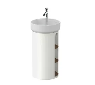 Тумба под раковину, Duravit, White Tulip, шгв 410*410*751, раковина-необходимо заказать, цвет-белый шелковисто-матовый/американский орех