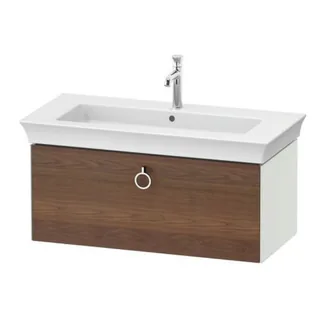Тумба под раковину, Duravit, White Tulip, шгв 984*458*410, раковина-необходимо заказать, цвет- белый шелковисто-матовый/Амер. орех массив дерева