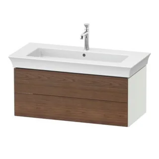 Тумба под раковину, Duravit, White Tulip, шгв 984*458*410 мм, раковина-необходимо заказать, цвет- белый шелковисто-матовый/Амер. орех массив дерева